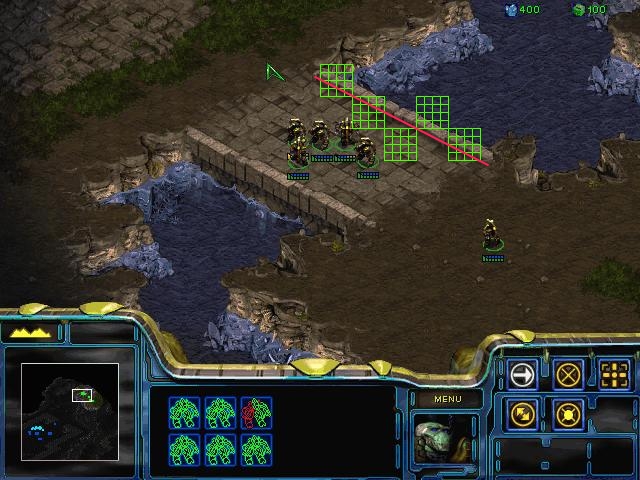 Annotated StarCraft screen captured show tile edges