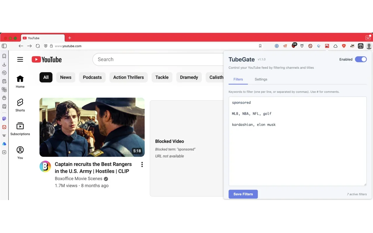 TubeGate screenshot